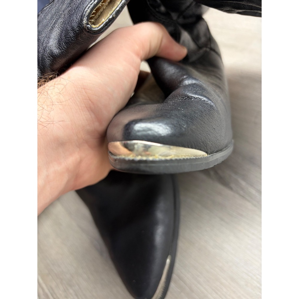 Dingo Womens Black Leather Slouch Western Boots Metal Toe DI 522 Size 9 M - Picture 7 of 11